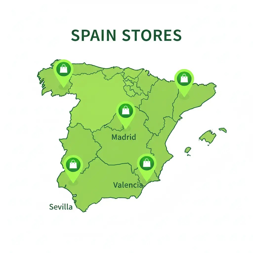 Mapa de España con puntos de venta Digimobil